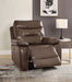 Aashi Brown Leather-Gel Match Recliner (Power Motion) - Levi's Discount Furniture (Vineland, NJ)