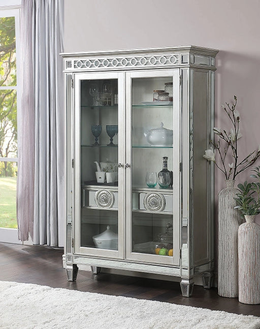 Varian Mirrored & Antique Platinum Curio - Levi's Discount Furniture (Vineland, NJ)
