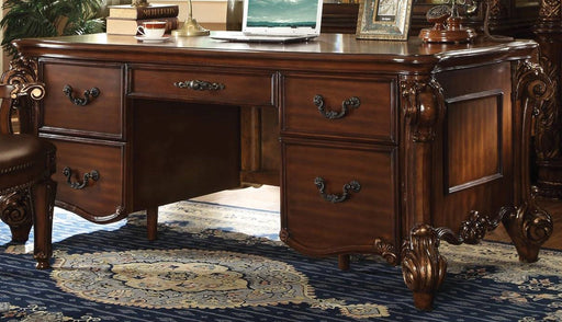 Acme Vendome Five Drawer Double Pedestal Desk in Cherry 92125 - Levi's Discount Furniture (Vineland, NJ)