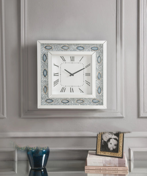 Sonia Mirrored & Faux Agate Wall Clock - Levi's Discount Furniture (Vineland, NJ)