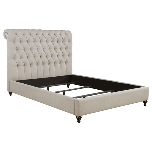 Devon Tufted Upholstered Queen Bed Beige image