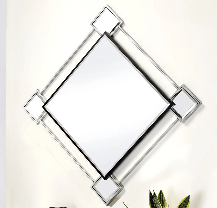 Asbury Mirrored & Chrome Accent Mirror (Wall) - Levi's Discount Furniture (Vineland, NJ)