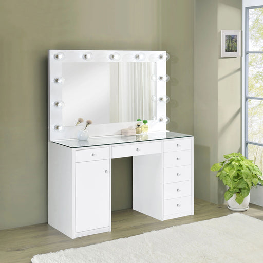 Acena Makeup Vanity Table with LED Mirror - Levi's Discount Furniture (Vineland, NJ)