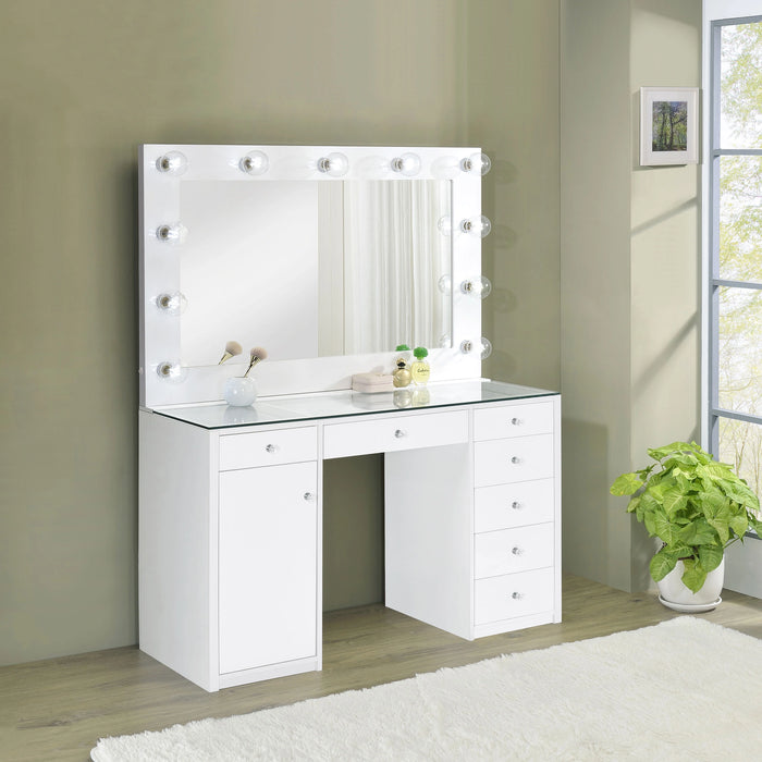 Acena Makeup Vanity Table with LED Mirror - Levi's Discount Furniture (Vineland, NJ)