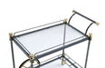 Cyrus Black/Gold & Clear Glass Serving Cart - Levi's Discount Furniture (Vineland, NJ)