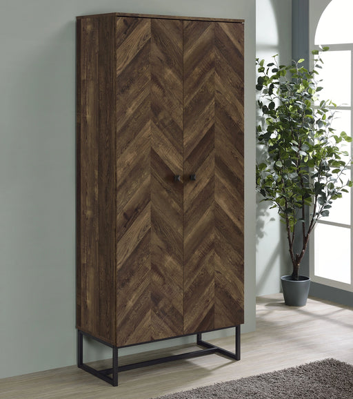 Carolyn 2-door Accent Cabinet Rustic Oak and Gunmetal - Levi's Discount Furniture (Vineland, NJ)