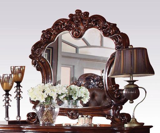 Acme Vendome Landscape Mirror with Intricate Details in Cherry 22004 - Levi's Discount Furniture (Vineland, NJ)