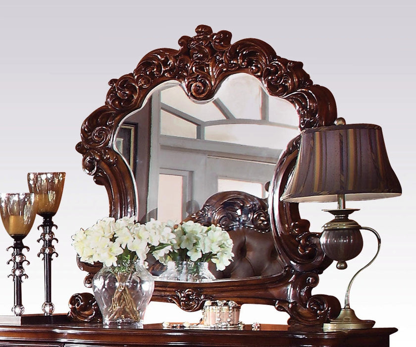 Acme Vendome Landscape Mirror with Intricate Details in Cherry 22004 - Levi's Discount Furniture (Vineland, NJ)