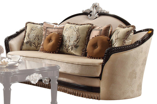 Acme Furniture Ernestine Sofa with 7 Pillows in Tan and Black 52110 - Levi's Discount Furniture (Vineland, NJ)