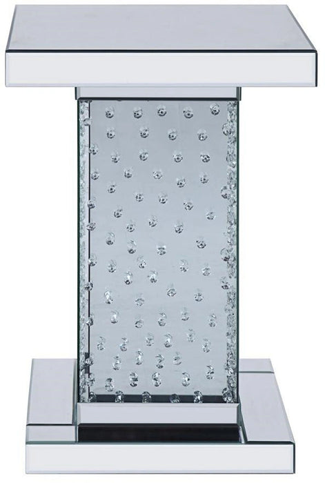 Acme Furniture Nysa End Table in Mirrored & Faux Crystals 81412 - Levi's Discount Furniture (Vineland, NJ)