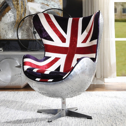 Brancaster British Flag Accent Chair With Swivel - Levi's Discount Furniture (Vineland, NJ)
