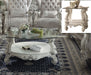Versailles Bone White & Clear Glass Coffee Table - Levi's Discount Furniture (Vineland, NJ)