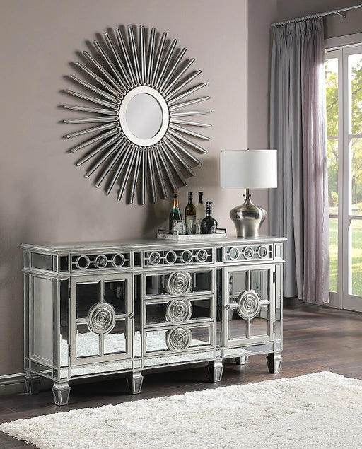 Varian Mirrored & Antique Platinum Server - Levi's Discount Furniture (Vineland, NJ)