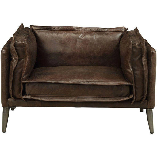 Acme Furniture Porchester Chair in Distress Chocolate 52482 - Levi's Discount Furniture (Vineland, NJ)
