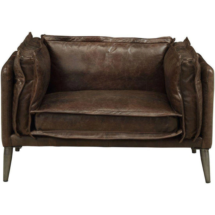 Acme Furniture Porchester Chair in Distress Chocolate 52482 - Levi's Discount Furniture (Vineland, NJ)
