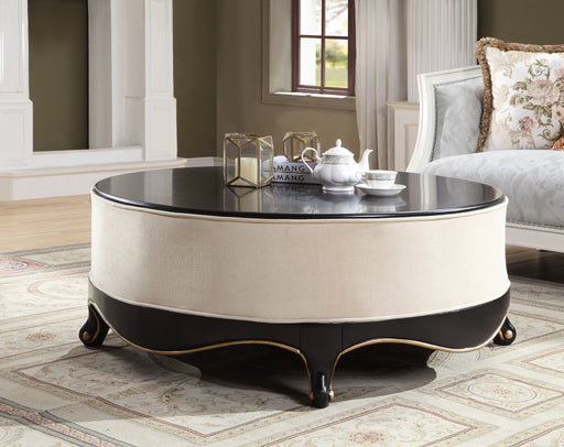 Sheridan Cream Fabric & Black Cocktail Table - Levi's Discount Furniture (Vineland, NJ)