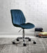 Muata Twilight Blue Velvet & Chrome Office Chair - Levi's Discount Furniture (Vineland, NJ)