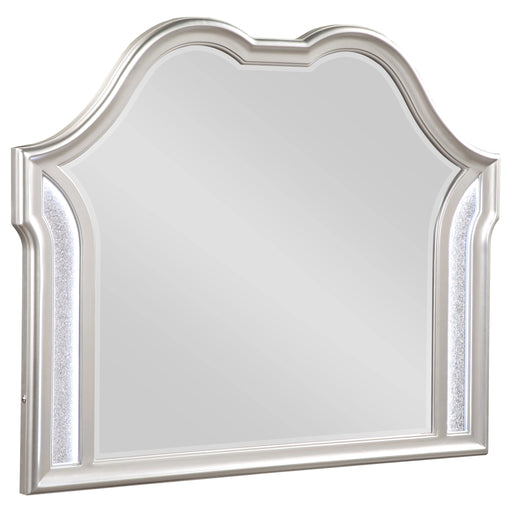 Evangeline Camel Top Dresser Mirror Silver Oak - Levi's Discount Furniture (Vineland, NJ)