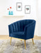 Colla Midnight Blue Velvet & Gold Accent Chair - Levi's Discount Furniture (Vineland, NJ)