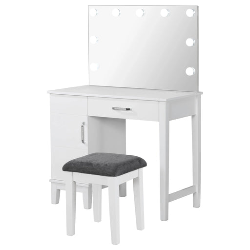 Elijah Makeup Vanity Table with LED Mirror and Stool - Levi's Discount Furniture (Vineland, NJ)