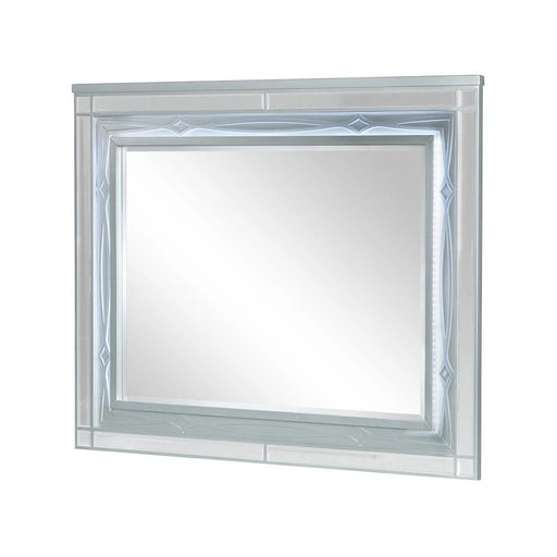 Gunnison Dresser Mirror with LED Lighting Silver Metallic - Levi's Discount Furniture (Vineland, NJ)