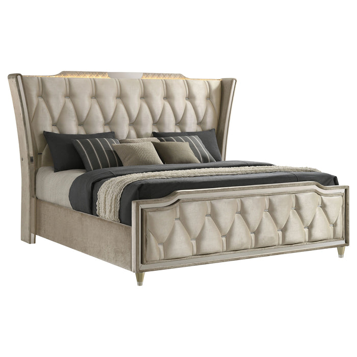Lorient Wingback Bed with LED Lighting - Levi's Discount Furniture (Vineland, NJ)