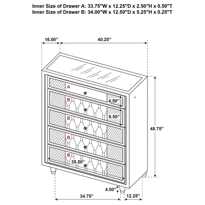 Lorient Chest of Drawers with LED Lighting - Levi's Discount Furniture (Vineland, NJ)