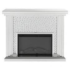 Acme Furniture Nysa Fireplace in Mirrored & Faux Crystals 90204 - Levi's Discount Furniture (Vineland, NJ)