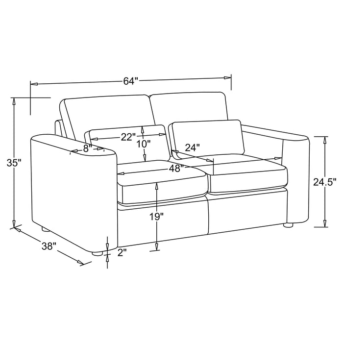 Amador Track Arm Loveseat - Levi's Discount Furniture (Vineland, NJ)