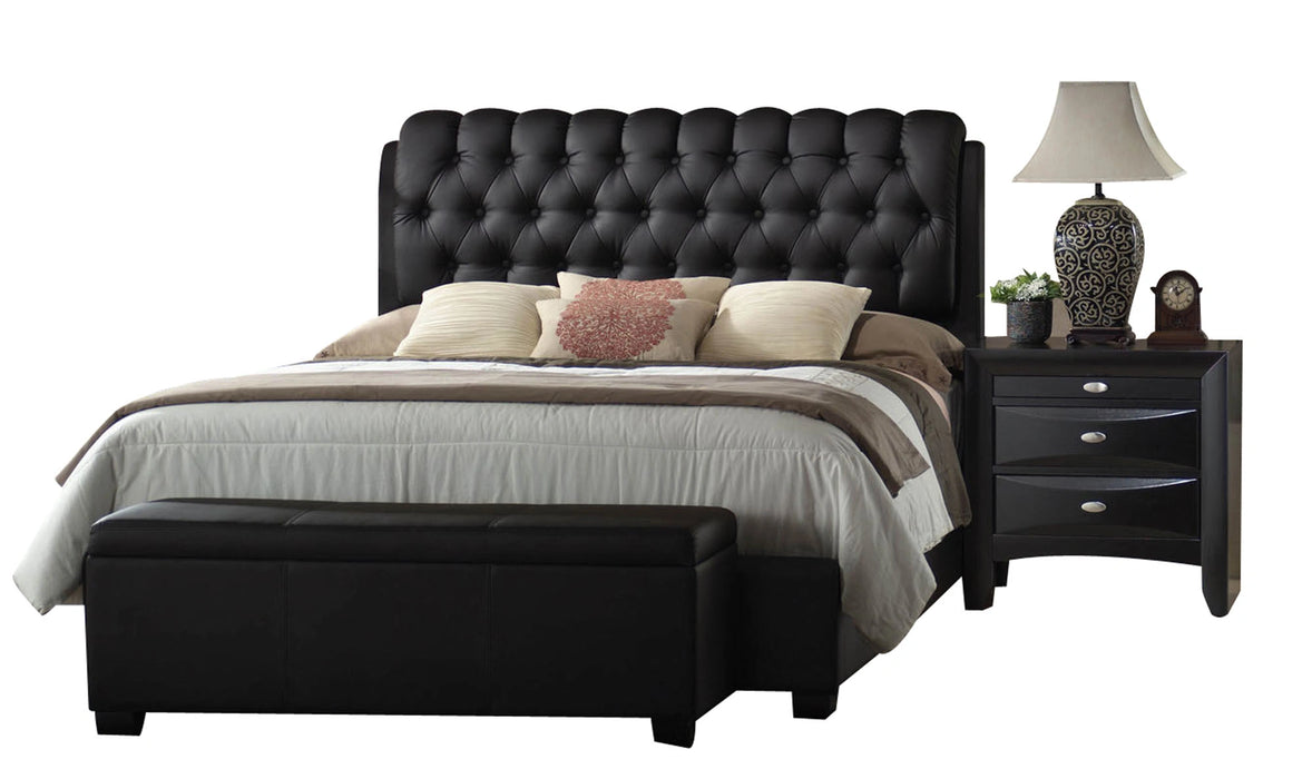Ireland II Black PU Eastern King Bed - Levi's Discount Furniture (Vineland, NJ)