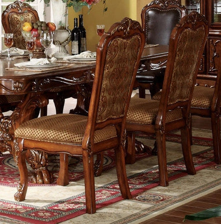 Acme Dresden Pedestal Dining Side Chairs in Brown Cherry Oak 12153 (Set of 2) - Levi's Discount Furniture (Vineland, NJ)