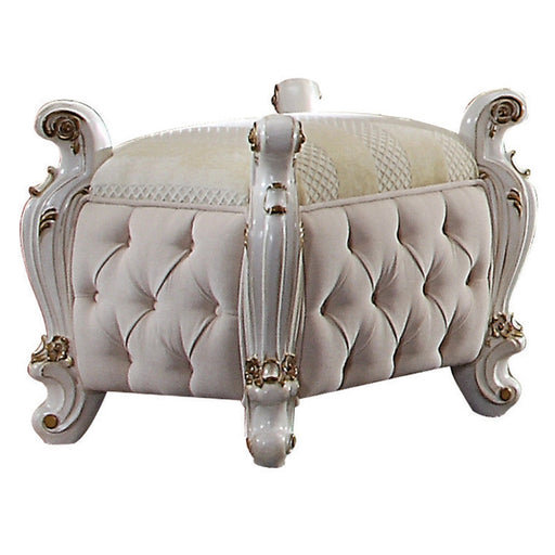 Picardy Fabric & Antique Pearl Vanity Stool - Levi's Discount Furniture (Vineland, NJ)