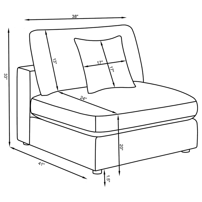 Serene Armless Chair - Levi's Discount Furniture (Vineland, NJ)