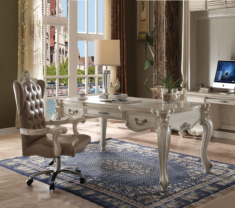 Versailles Bone White Computer Desk & Hutch - Levi's Discount Furniture (Vineland, NJ)