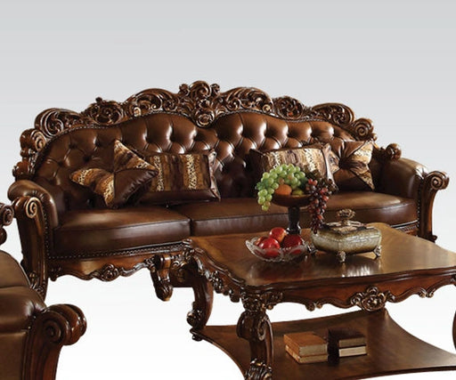 Acme Vendome Oversized Sofa with 4 Pillows in Cherry 52000 - Levi's Discount Furniture (Vineland, NJ)