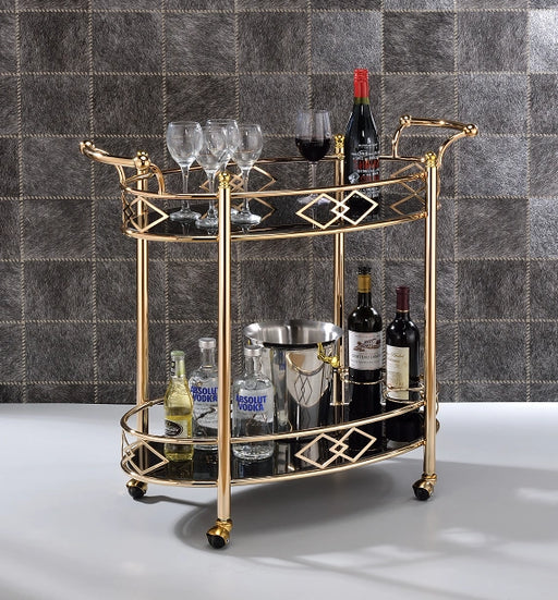 Ottesen Gold & Black Glass Serving Cart - Levi's Discount Furniture (Vineland, NJ)