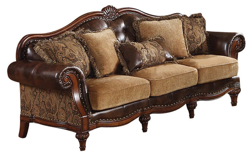 Acme Dreena Traditional Bonded Leather and Chenille Sofa 05495 - Levi's Discount Furniture (Vineland, NJ)