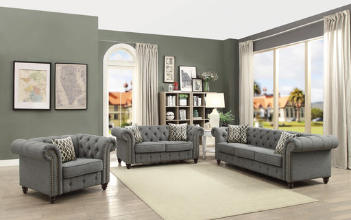 Aurelia Gray Linen Sofa w/2 Pillows - Levi's Discount Furniture (Vineland, NJ)