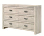 Crown Mark Furniture Valor 6 Drawer Dresser in Gray image