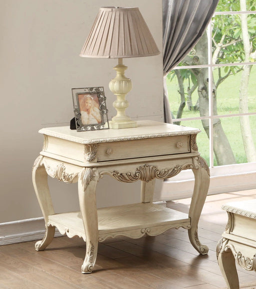 Acme Ragenardus End Table in Antique White 86022 - Levi's Discount Furniture (Vineland, NJ)