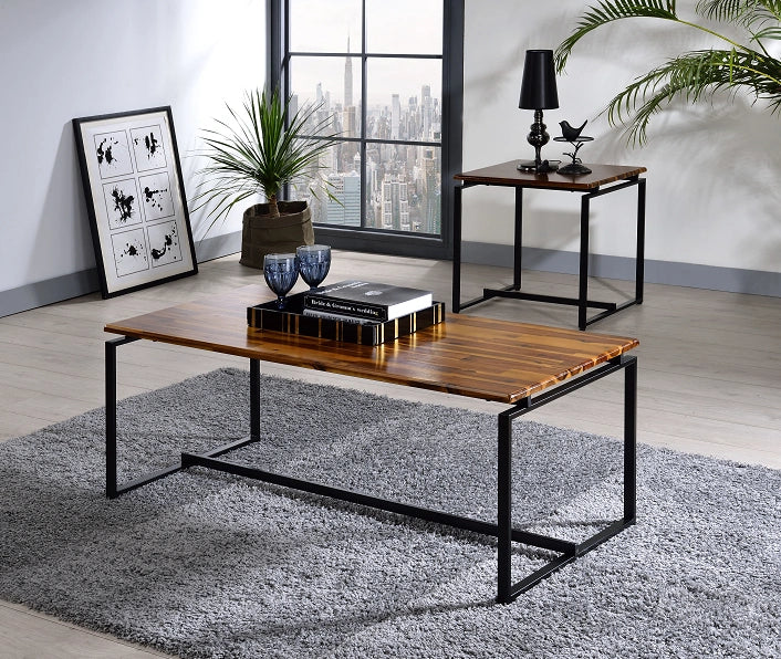 Jurgen Oak & Black 3Pc Pack Coffee/End Set - Levi's Discount Furniture (Vineland, NJ)