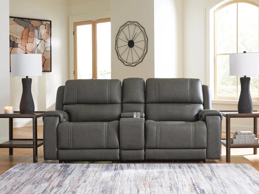 5Z - Pittson Power Reclining Sectional Loveseat with Console - Levi's Discount Furniture (Vineland, NJ)