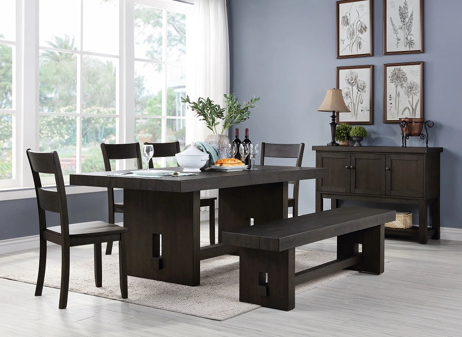 Haddie Distressed Walnut Dining Table - Levi's Discount Furniture (Vineland, NJ)