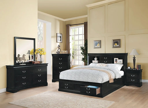 Louis Philippe III Black Eastern King Bed - Levi's Discount Furniture (Vineland, NJ)