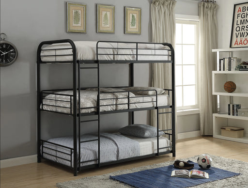 Cairo Sandy Black Bunk Bed (Triple Full) - Levi's Discount Furniture (Vineland, NJ)
