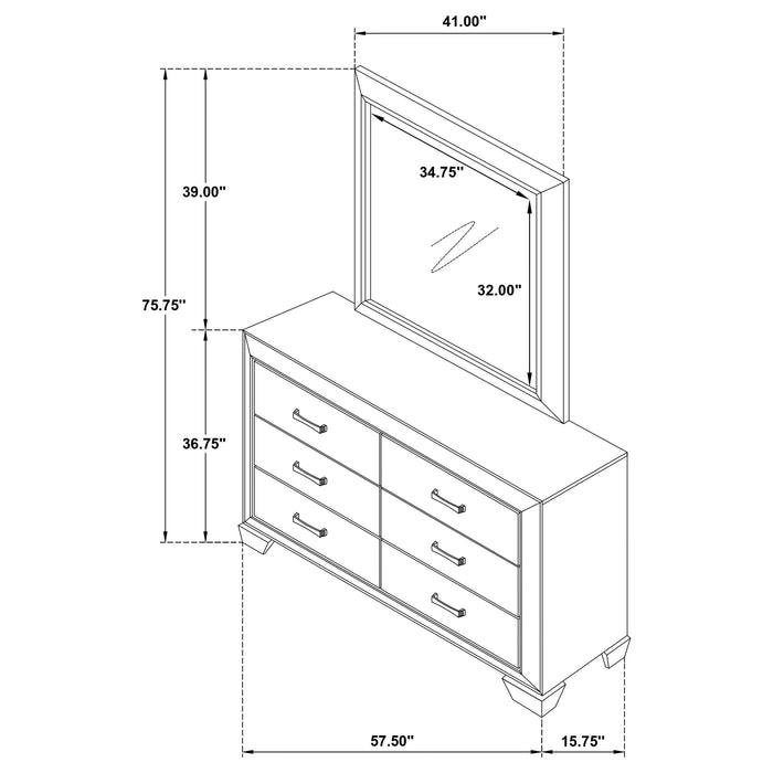 Kauffman Dresser with Mirror - Levi's Discount Furniture (Vineland, NJ)
