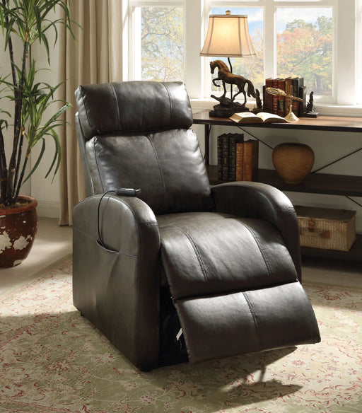 Ricardo Dark Gray PU Recliner w/Power Lift - Levi's Discount Furniture (Vineland, NJ)