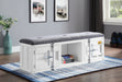 Cargo Gray Fabric & White Bench (Storage) - Levi's Discount Furniture (Vineland, NJ)