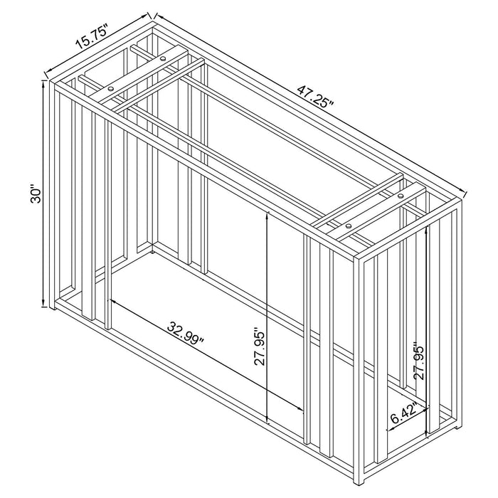 Adri Rectangular Glass Top Sofa Table Clear and Black Nickel