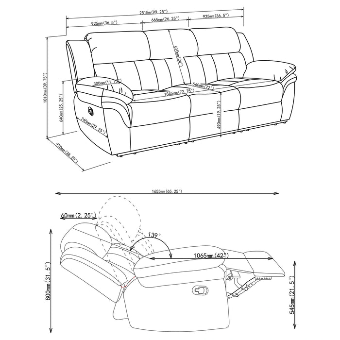 Bahrain Reclining Sofa - Levi's Discount Furniture (Vineland, NJ)